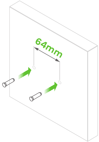Zyxel - NWA1123-ACv2 - Montaje en pared / techo - Paso 1 - Taladre dos orificios Montaje en pared / techo - Paso 1 - Taladre dos orificios