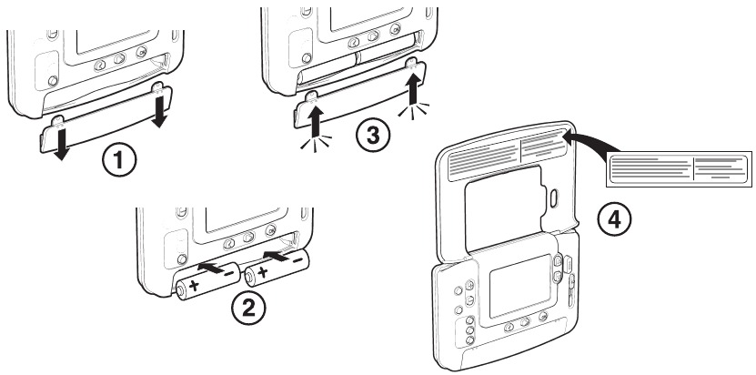 Honeywell - CM900 - Quvvatni yoqish - Batareyalarni o'rnatish Quvvatni yoqish - Batareyalarni o'rnatish