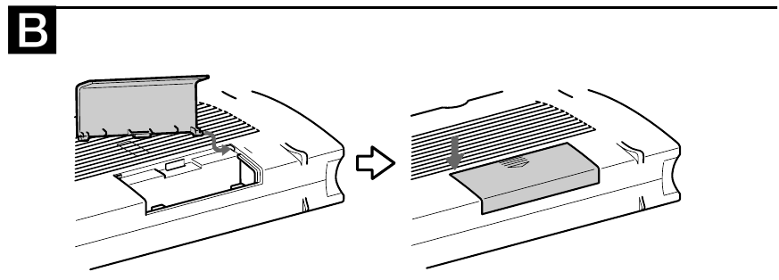 SONY - ICF-M410L - To attach the battery compartment lid Patareipesa kaane kinnitamine