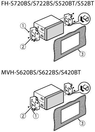 Pioneer - FH-S720BS - Installation - Step 2 - Tighten the screws Installation - Step 2 - Tighten the screws