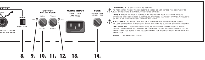 Marshall - JCM 900 4100 - REAR PANEL FUNCTIONS - Part 2 REAR PANEL FUNCTIONS - Part 2