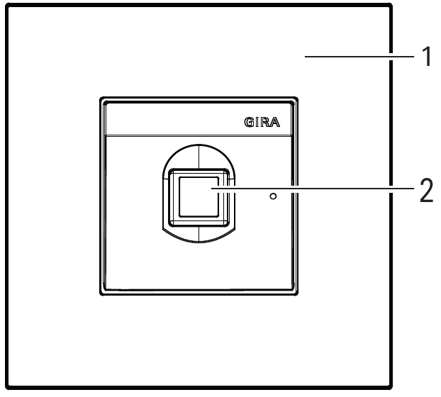 Gira - System 106 Modul za prstne odtise 5551 - Pogled od spredaj Pogled od spredaj