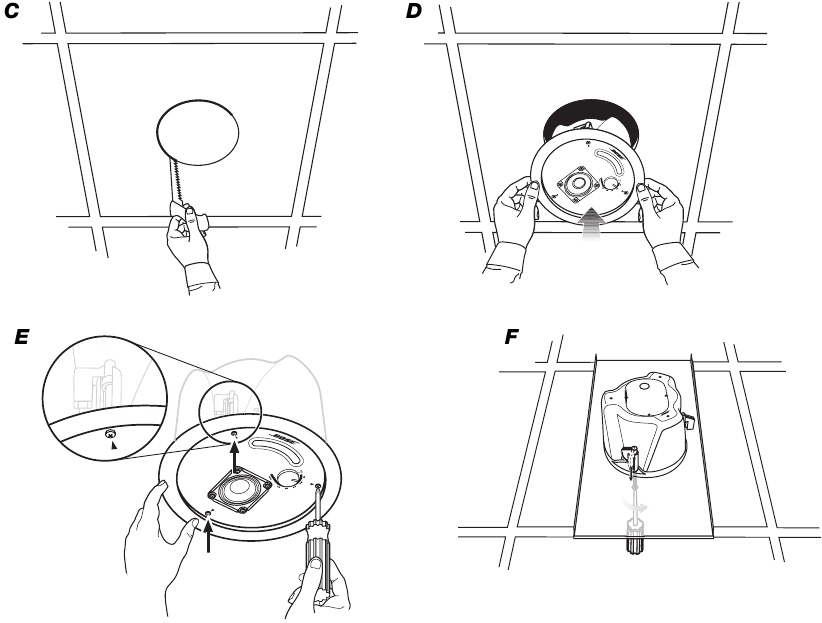 Bose - FreeSpace DS 16F - Namestitev zvočnika - 2. korak Namestitev zvočnika - 2. korak