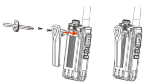 Retevis - RA685 - Vyöklipsin asentaminen Vyöklipsin asentaminen