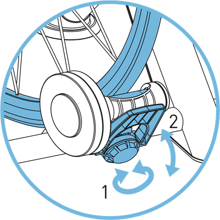 Tacx - Blue Matic - Certifique-se de que o cilindro pressiona firmemente contra o pneu Certifique-se de que o cilindro pressiona firmemente contra o pneu