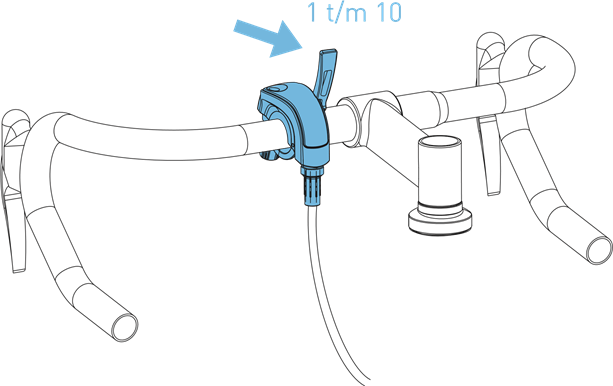 Tacx - Blue Matic - Monte a alavanca de 10 posições no guidão Monte a alavanca de 10 posições no guidão