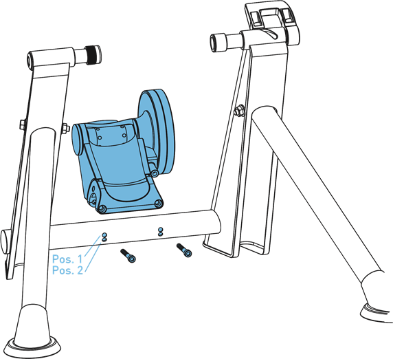 Tacx - Blue Matic - Coloque a unidade de resistência na estrutura Coloque a unidade de resistência na estrutura