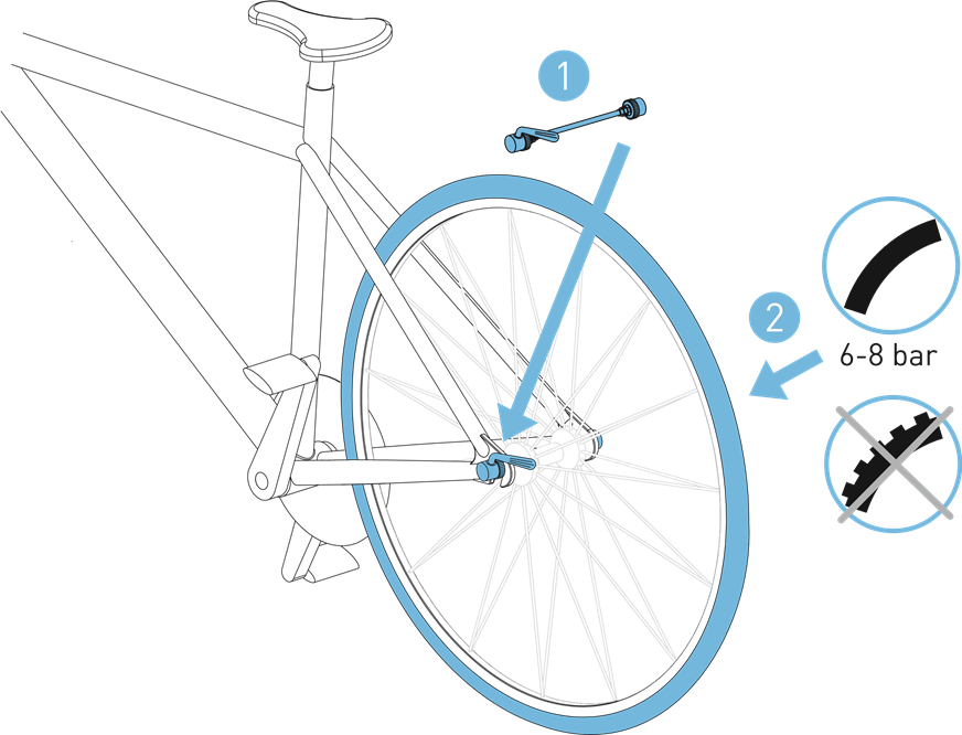 Tacx - Blue Matic - Substitua o bloqueio e coloque 6-8 bars no seu pneu Substitua o bloqueio e coloque 6-8 bars no seu pneu