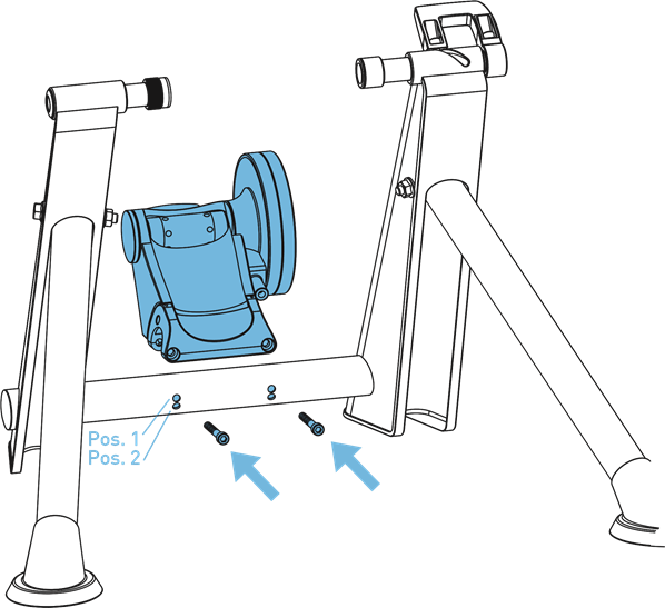 Tacx - Blue Matic - Fixe a unidade de resistência na estrutura Fixe a unidade de resistência na estrutura