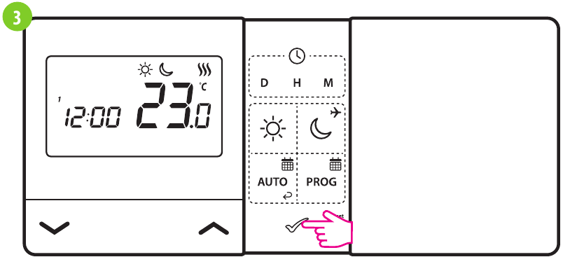 ENGO CONTROLS - E901RF - Qulay haroratni o'rnatish - 3-qadam Qulay haroratni o'rnatish - 3-qadam