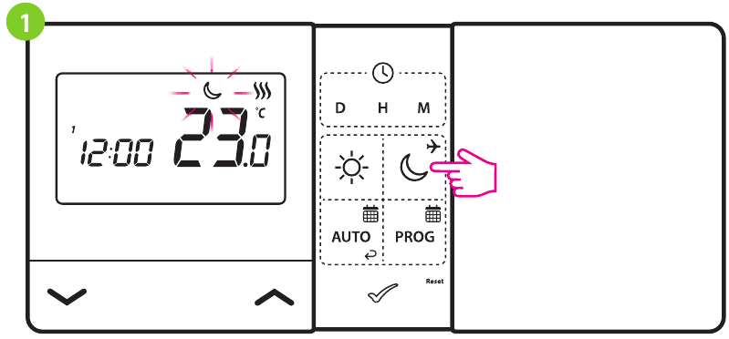 ENGO CONTROLS - E901RF - Tejamkor haroratni o'rnatish - 1-qadam Tejamkor haroratni o'rnatish - 1-qadam