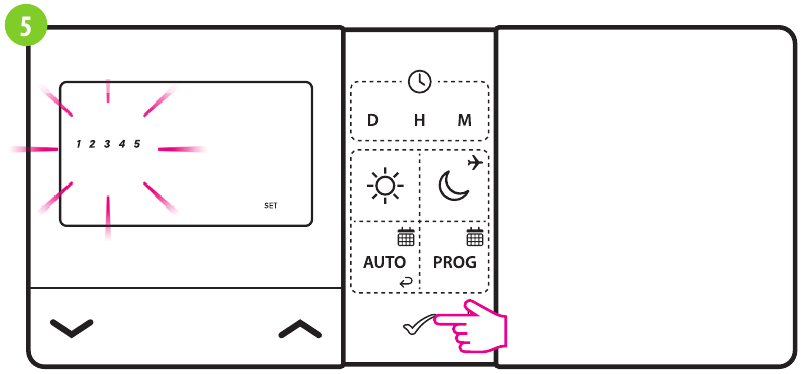 ENGO CONTROLS - E901RF - Jadvalning ikkinchi turi va dasturlash usuli - 5-qadam Jadvalning ikkinchi turi va dasturlash usuli - 5-qadam