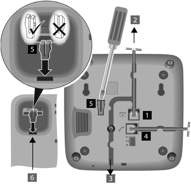 Gigaset - DA310 - Connecting the telephone Телефонды қосу