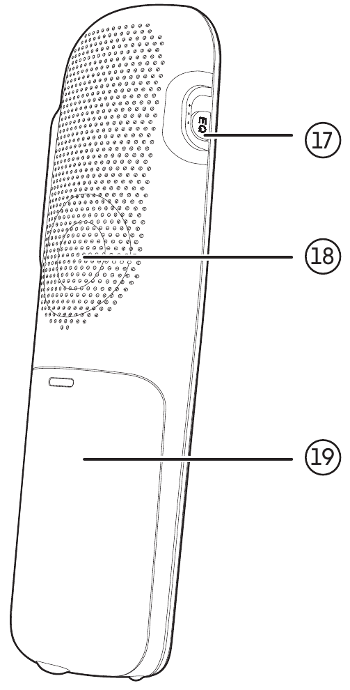 VTech - SN5107 - Kézibeszélő áttekintése - Hátulnézet Handset overview - Rear View