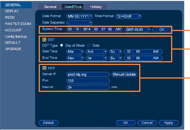 Lorex - LNR600X Series - De datum en tijd instellen - Stap 2 De datum en tijd instellen - Stap 2