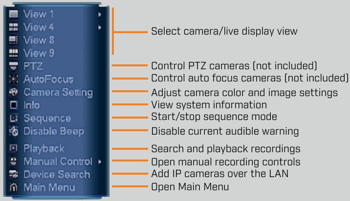 Lorex - LNR600X Series - Het snelmenu gebruiken Het snelmenu gebruiken