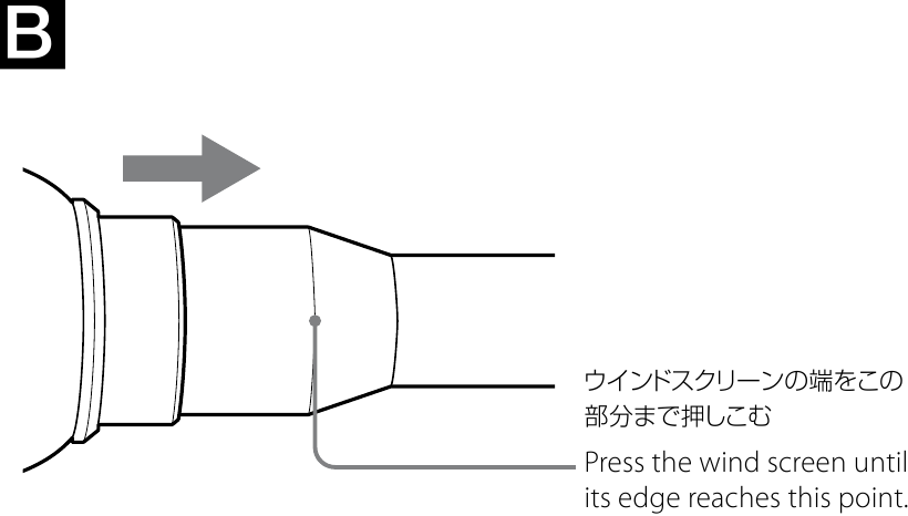 Sony - F-115B - Anbringen des Windschutzes am Mikrofon Anbringen des Windschutzes am Mikrofon