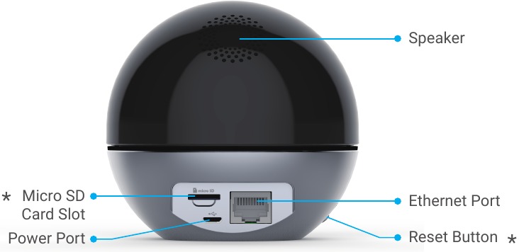 EZVIZ - C6W - Bases - Vue arrière Bases - Vue arrière