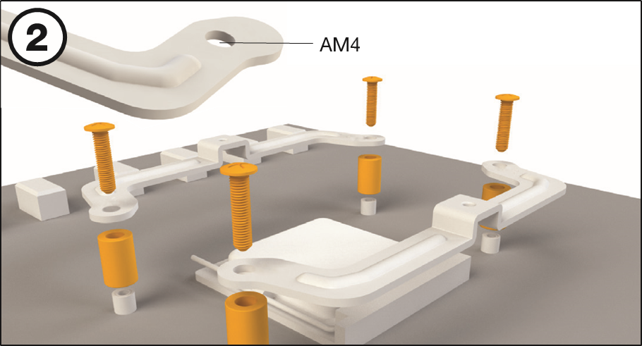 BE QUIET! - DARK ROCK SLIM - AMD: AM4 орнату - 2-қадам AMD: AM4 орнату - 2-қадам
