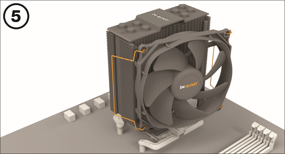 BE QUIET! - DARK ROCK SLIM - AMD: AM4 орнату - 5-қадам AMD: AM4 орнату - 5-қадам