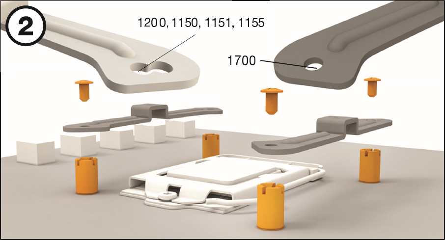 BE QUIET! - DARK ROCK SLIM - Intel: LGA 1700 / 1200 / 1150 / 1151 / 1155 орнату - 2-қадам Intel: LGA 1700 / 1200 / 1150 / 1151 / 1155 орнату - 2-қадам