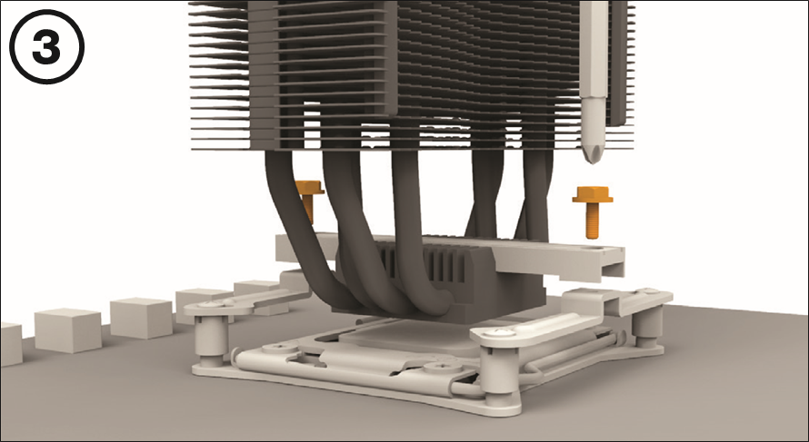 BE QUIET! - DARK ROCK SLIM - Intel: LGA 2011 (-3) square ILM / LGA 2066 орнату - 3-қадам Intel: LGA 2011 (-3) square ILM / LGA 2066 орнату - 3-қадам