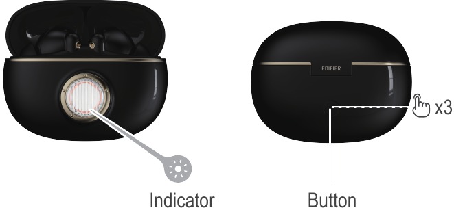 Edifier - TO-U7 Pro - Ponastavitev - Gumb za ponastavitev in indikacija Ponastavitev - Gumb za ponastavitev in indikacija