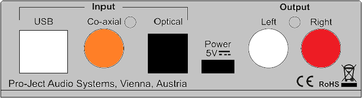 Pro-Ject Audio Systems - Pre Box S2 Digital - Conectores Conectores