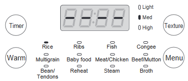 Midea - MY-CS5039P - Přednastavená voňavá dušená rýže - Vyberte funkci Přednastavená voňavá dušená rýže - Vyberte funkci