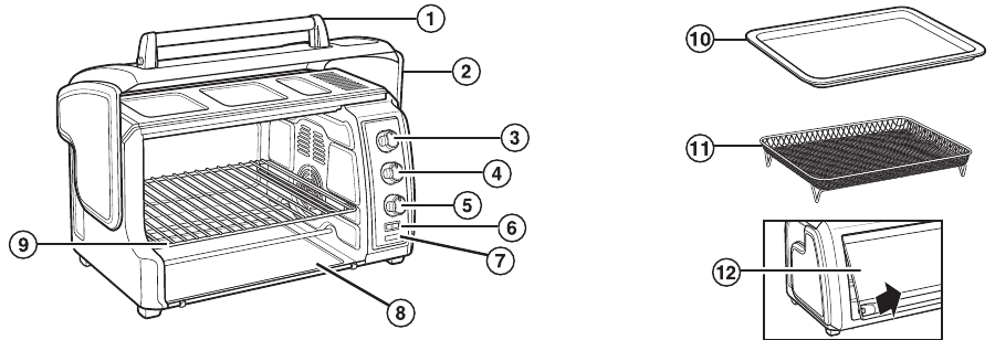 Hamilton Beach - Sure-Crisp 31436 - Părți și caracteristici Părți și caracteristici