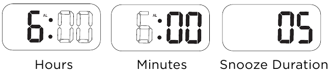 LIMITLESS - DigiClock LIM-DCLK - Žadintuvo laiko nustatymo seka Žadintuvo laiko nustatymo seka