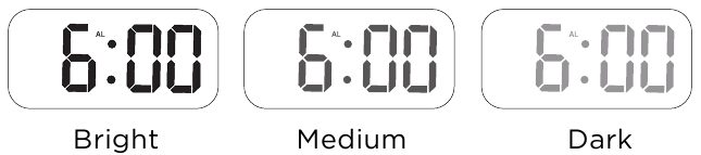 LIMITLESS - DigiClock LIM-DCLK - Ryškumo lygiai Ryškumo lygiai