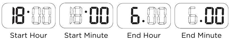 LIMITLESS - DigiClock LIM-DCLK - Naktinio režimo laiko nustatymo seka Naktinio režimo laiko nustatymo seka