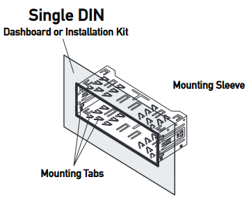 Dual - XDM16BT - Montagem da unidade principal: Montagem DIN típica Montagem da unidade principal: Montagem DIN típica
