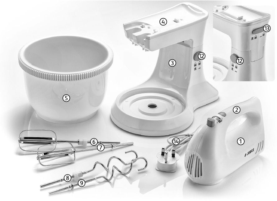 Judge - JEA80 - Identificazione delle parti della vostra Impastatrice Planetaria Judge Identificazione delle parti della vostra Impastatrice Planetaria Judge