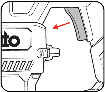 Ozito - RHD-4100 - FUNZIONAMENTO - Passaggio 3 - Rilascio dell'interruttore On/Off FUNZIONAMENTO - Passaggio 3 - Rilascio dell'interruttore On/Off