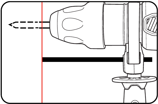 Ozito - RHD-4100 - UTILIZZO DELL'ASTA DI PROFONDITÀ - Passaggio 4 - Praticare il foro UTILIZZO DELL'ASTA DI PROFONDITÀ - Passaggio 4 - Praticare il foro