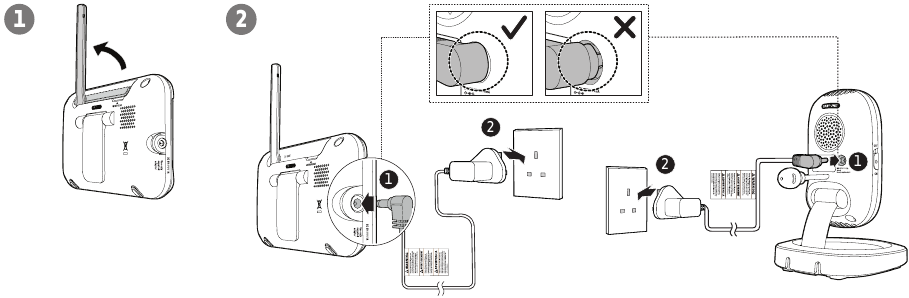 VTech - LM808-1W - Connecting the baby monitor Connecting the baby monitor