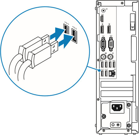 Dell - Precision Tower 3420 - Klaviatura va sichqonchani ulang Klaviatura va sichqonchani ulang