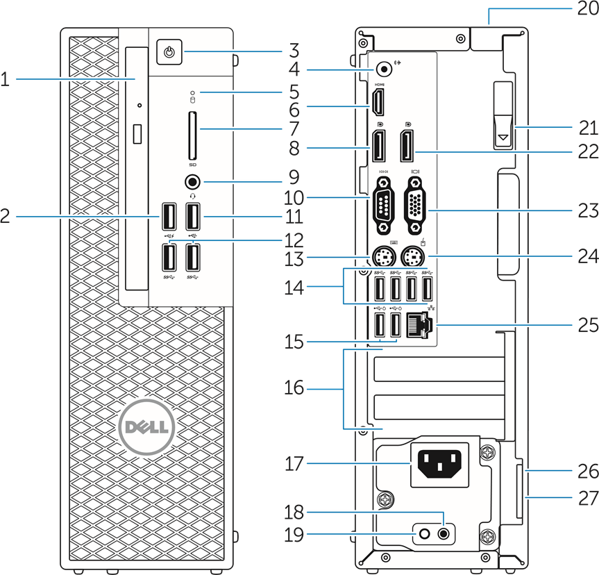 Dell - Precision Tower 3420 - Xususiyatlar Xususiyatlar