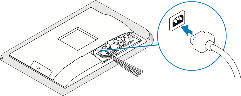Dell - OptiPlex 7450 - Elektr kabeli va boshqa qurilmalarni ulang Elektr kabeli va boshqa qurilmalarni ulang