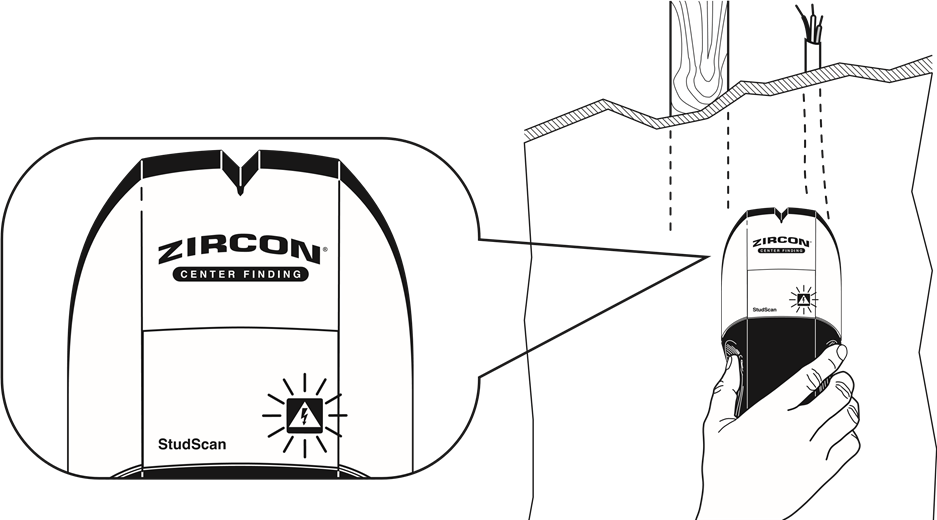 Zircon - StudSensor HD70 - ZAZNAVANJE WIREWARNING™ ZAZNAVANJE WIREWARNING™