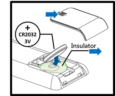Asus - CAX21 - Установка батареи в пульт дистанционного управления Установка батареи в пульт дистанционного управления