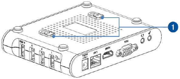 Asus - CAX21 - Задняя часть приставки Задняя часть приставки