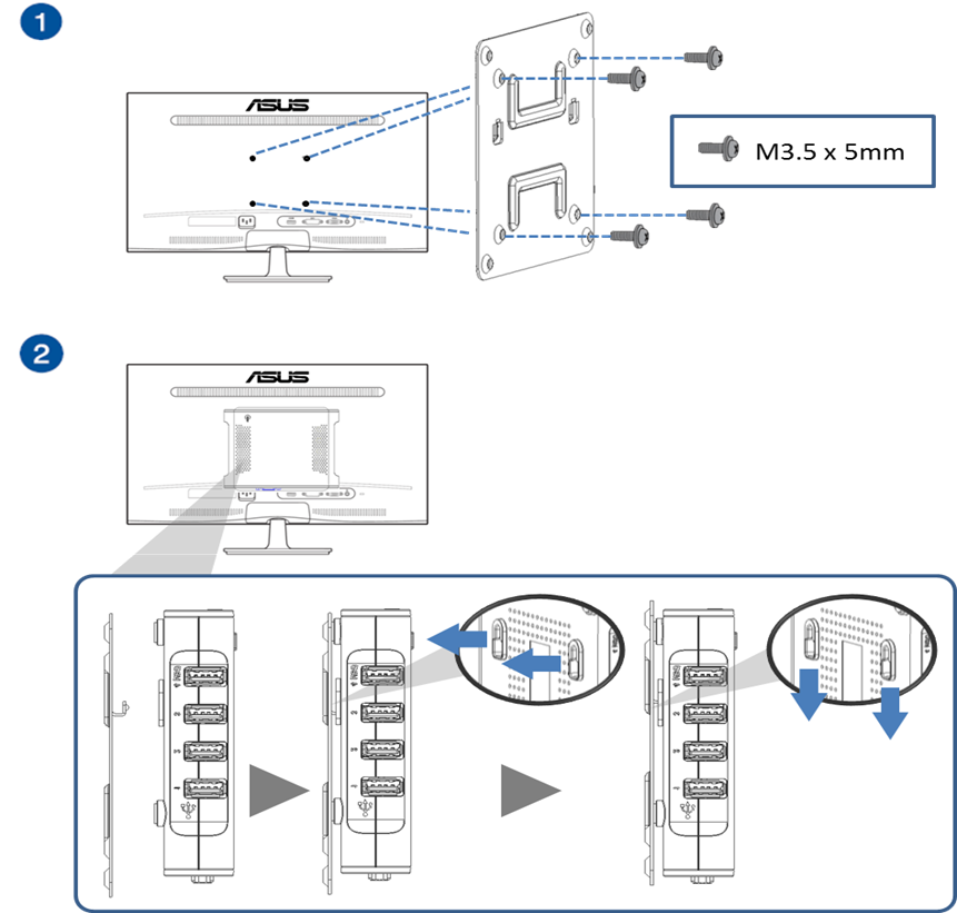 Asus - CAX21 - Использование настенного кронштейна Использование настенного кронштейна