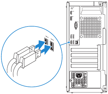 Dell - OptiPlex 3050 Tower - Inaunganisha kibodi na panya Inaunganisha kibodi na panya