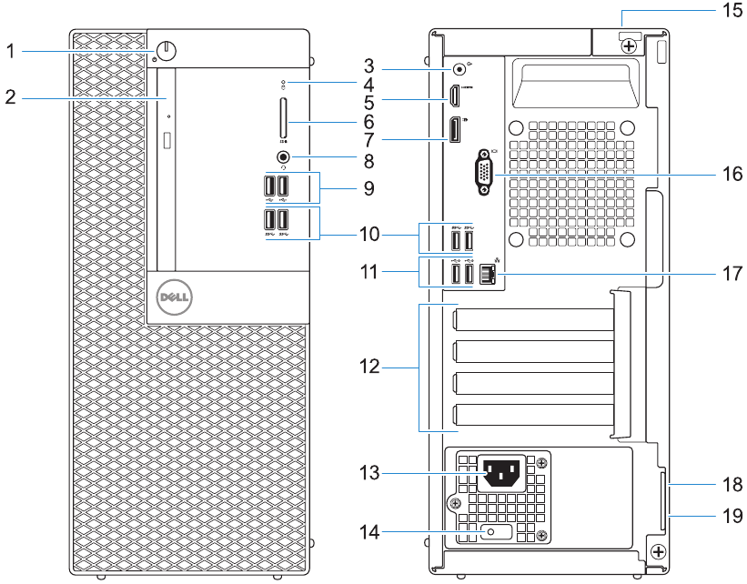 Dell - OptiPlex 3050 Tower - Vipengele Vipengele