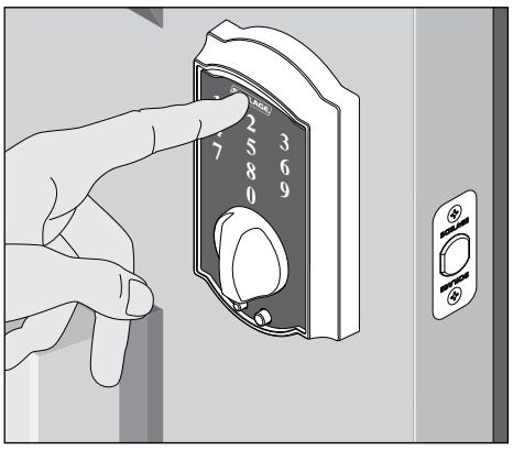 Schlage - BE375 - Bloqueo desde el exterior - MODELO BE375 - Paso 1 Bloqueo desde el exterior - MODELO BE375 - Paso 1