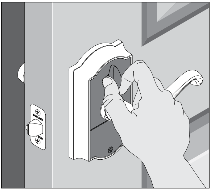 Schlage - BE375 - Establecer en desbloqueado - Paso 1 Establecer en desbloqueado - Paso 1