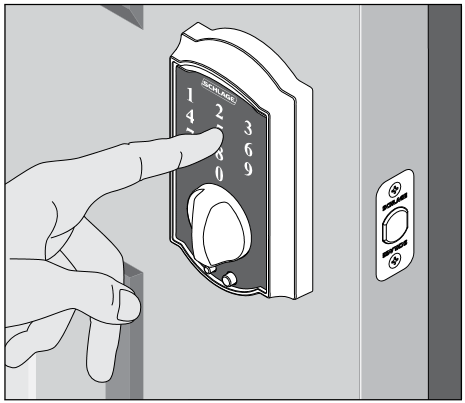 Schlage - BE375 - Desbloqueo desde el exterior - MODELO BE375 - Paso 1 Desbloqueo desde el exterior - MODELO BE375 - Paso 1